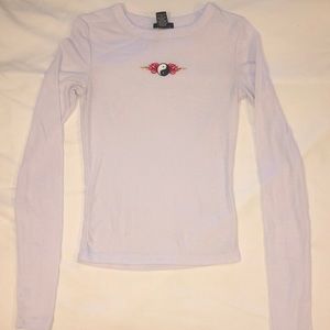 White Ying&Yang Long Sleeve
